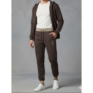 GUESS Brown Joggers Men's Size Medium Embroidered G Monogram Hard To Find